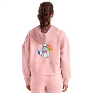 Autism Awareness Hoods Up Volume Down Lights Out 7 Women's Half Zip Cropped Hoodie
