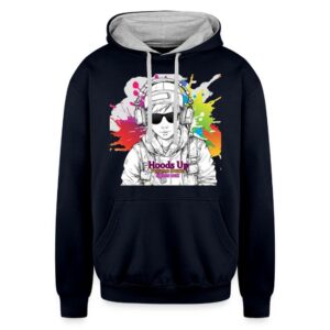 Hoods Up, Volume Down, Lights Out Design #5 Unisex Contrast Hoodie