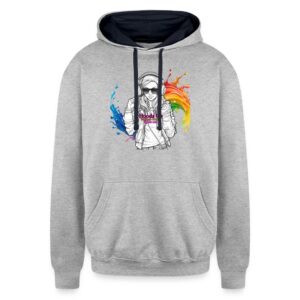 Autism Acceptance Hoods Up Volume Down Lights Out1 Unisex Contrast Hoodie