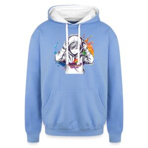 Hoods Up Volume Down Lights Out Autism Awareness 1 Unisex Contrast Hoodie