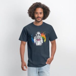 Autism Awareness Hoods Up Volume Down Lights Out 7 Men’s Fitted Poly/Cotton T-Shirt