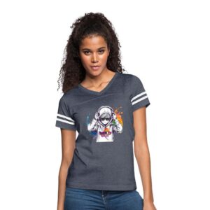 Autism Acceptance Hoods Up Volume Down Lights Out4 Women's V-Neck Football Tee