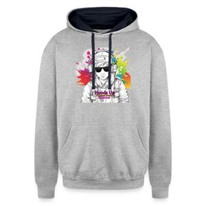 Autism Acceptance Hoods Up Volume Down Lights Out5 Unisex Contrast Hoodie