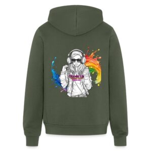 Autism Acceptance Hoods Up Volume Down Lights Out1  Bella + Canvas Unisex Full Zip Hoodie