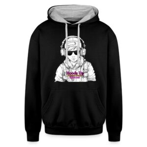 Hoods Up, Volume Down, Lights Out Design #6 Unisex Contrast Hoodie