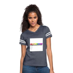 Autism Awareness #1 Women's V-Neck Football Tee