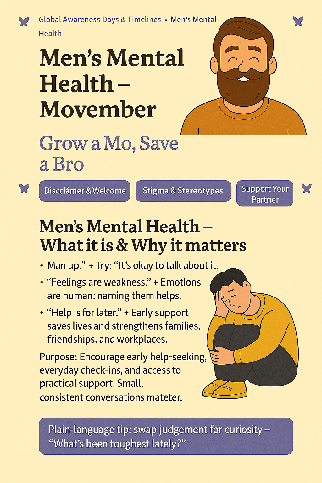 Men’s mental health notes