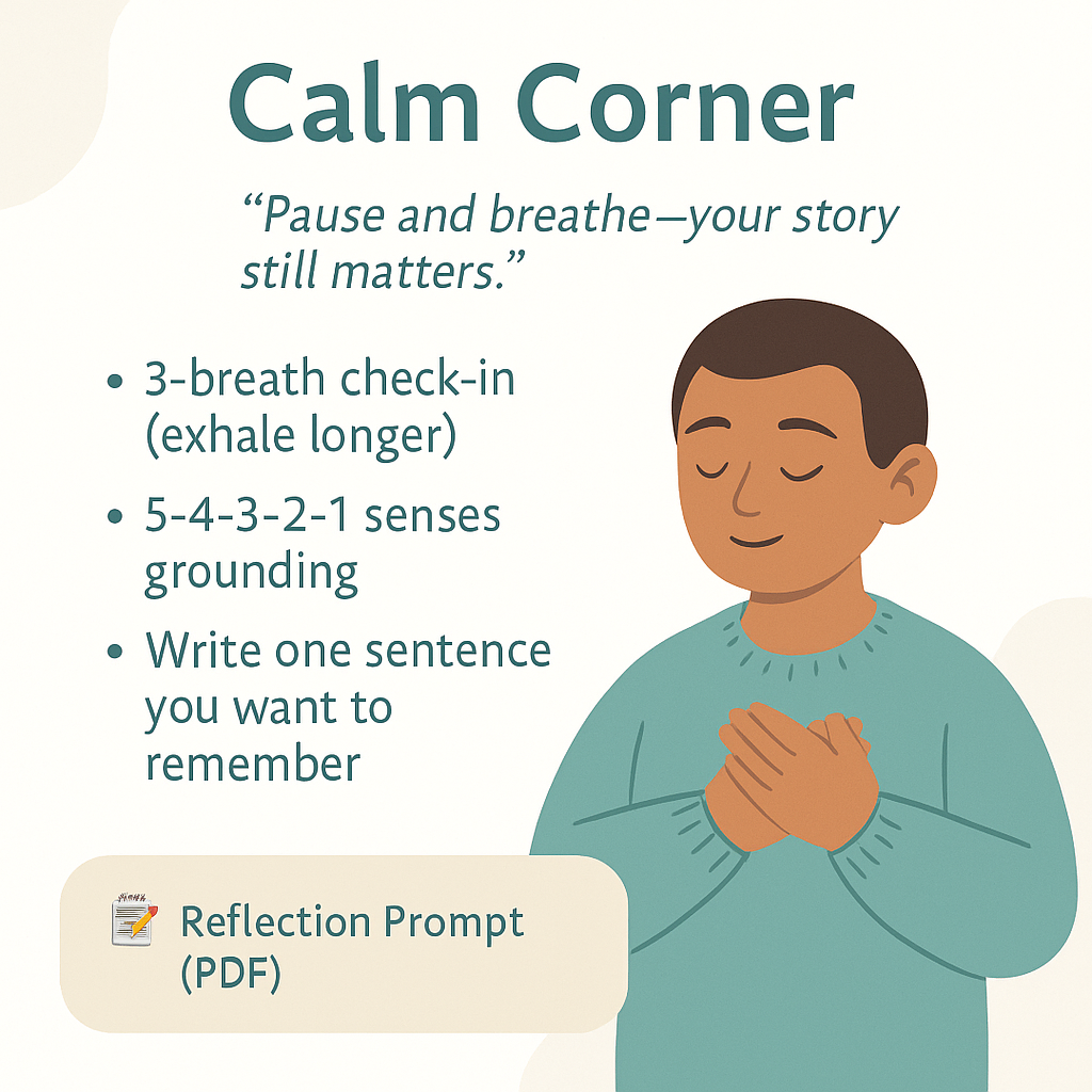 Calm corner journal prompt