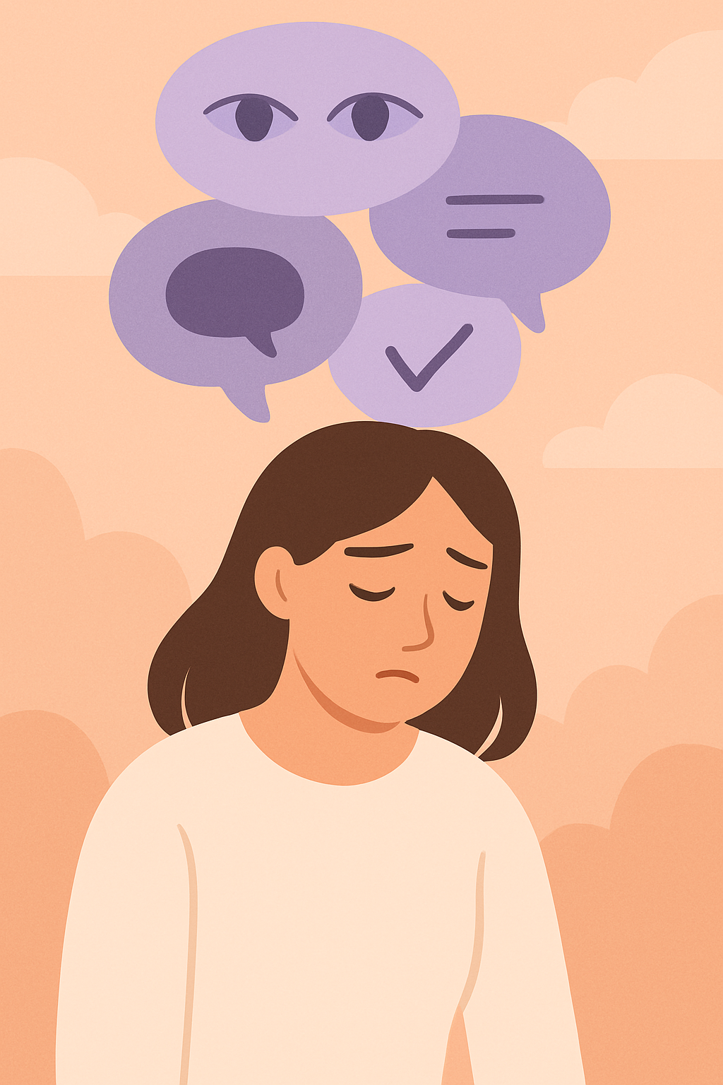 Illustration of why masking is exhausting — adult feeling drained after masking.