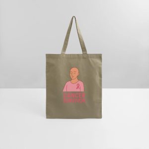 Cancer Survivor wearing a pink ribbon t-shirt