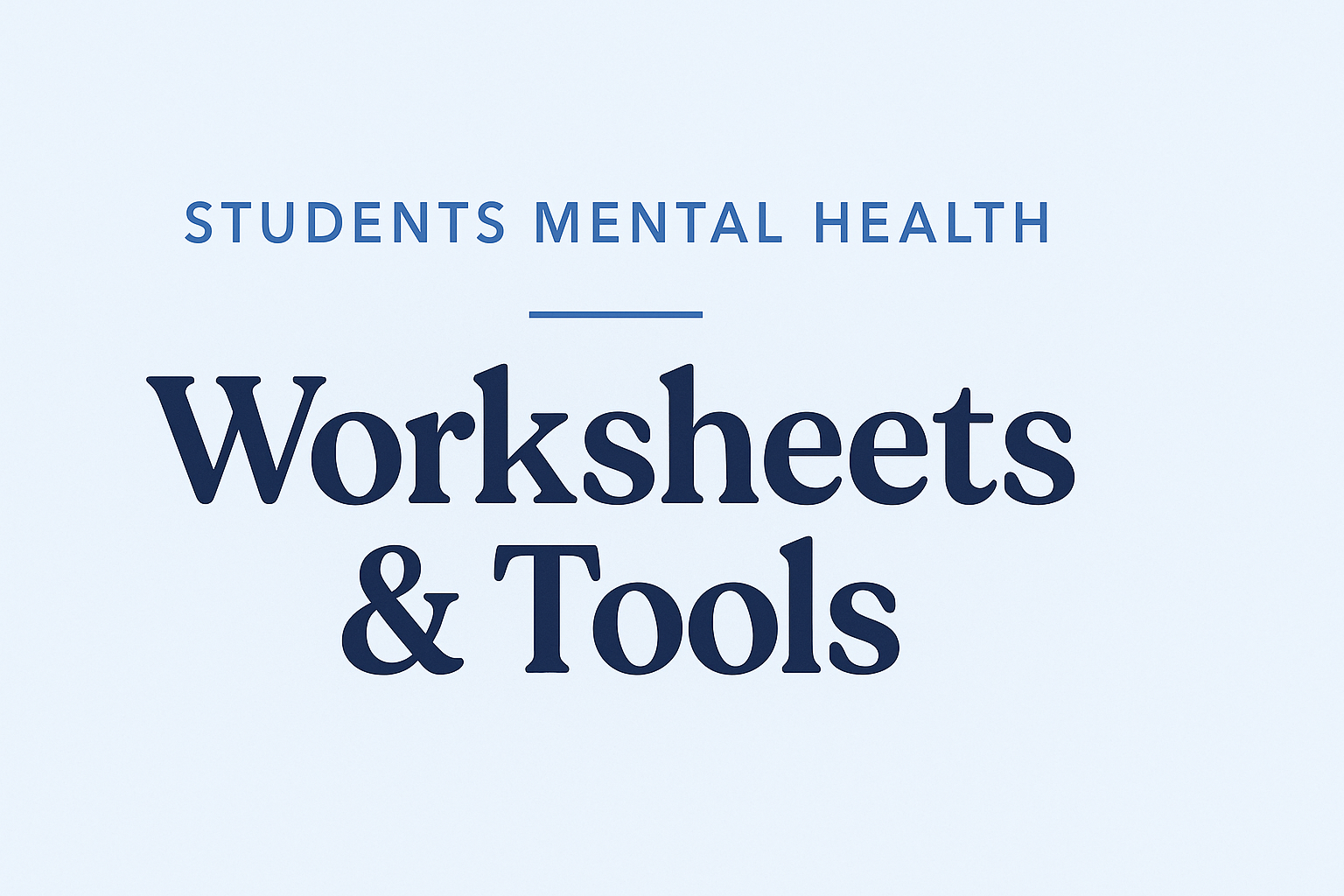 Students Worksheets & Tools banner