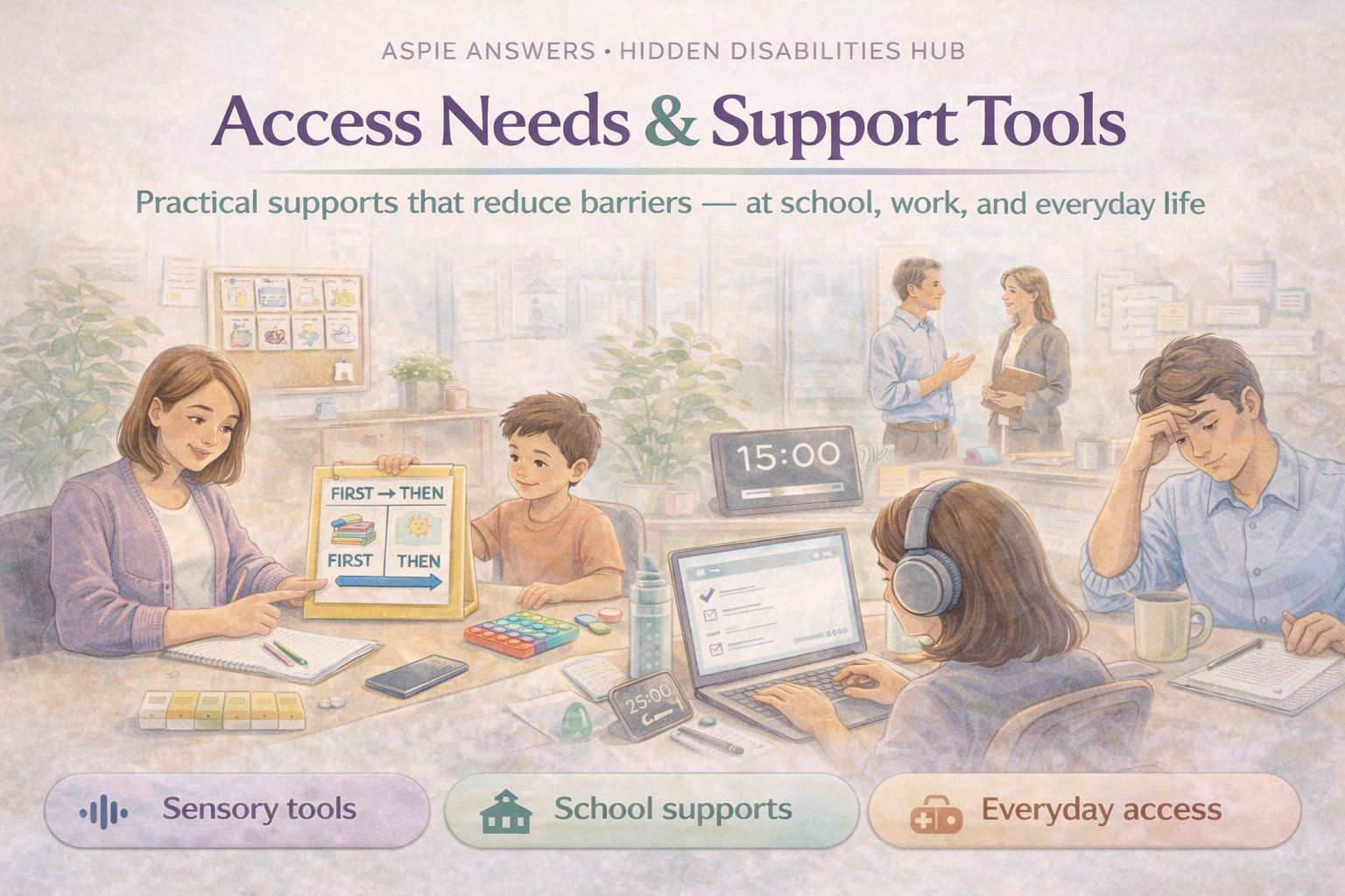 Access Needs and Support Tools banner for the Hidden Disabilities Hub
