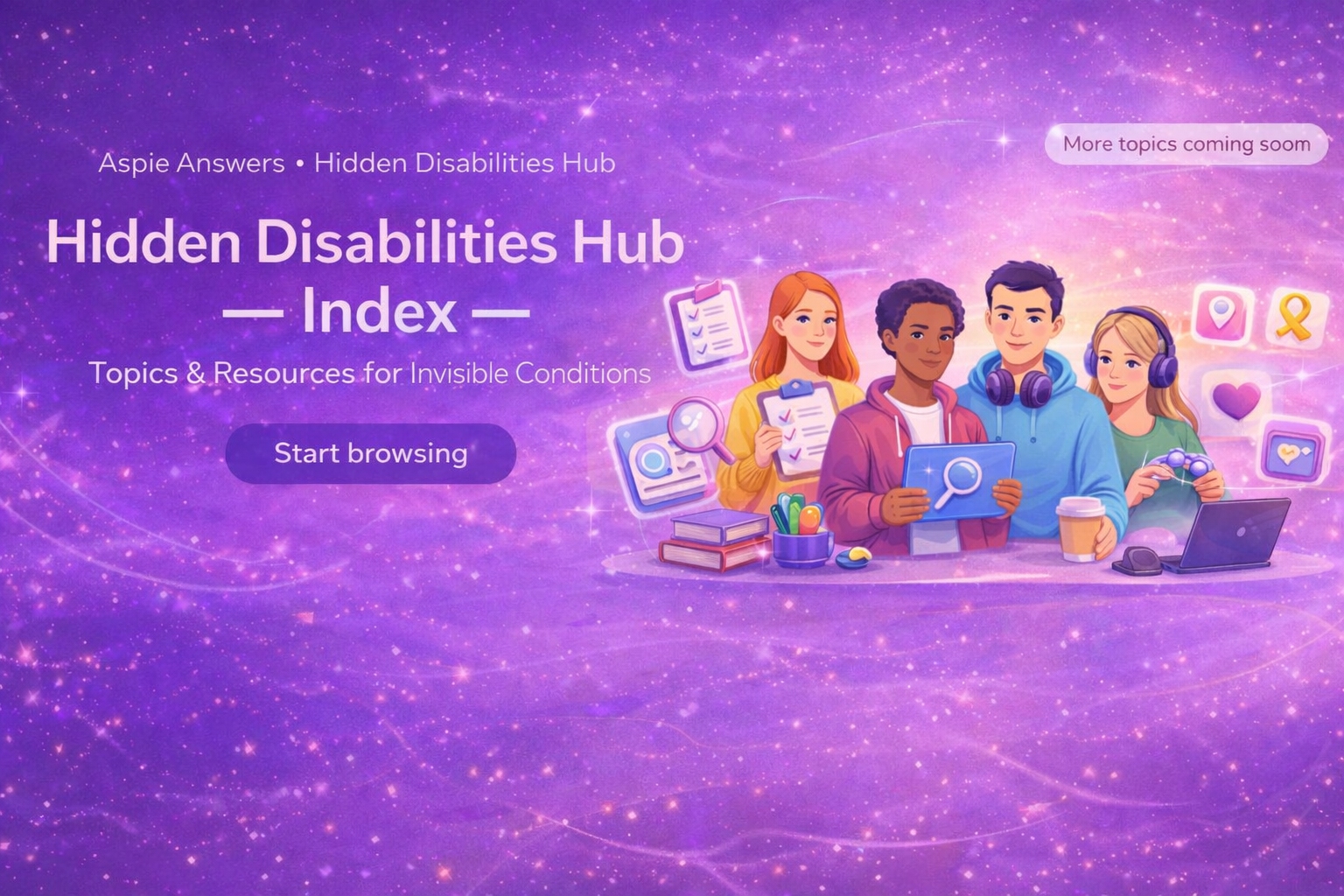 Hidden Disabilities Hub — Index banner