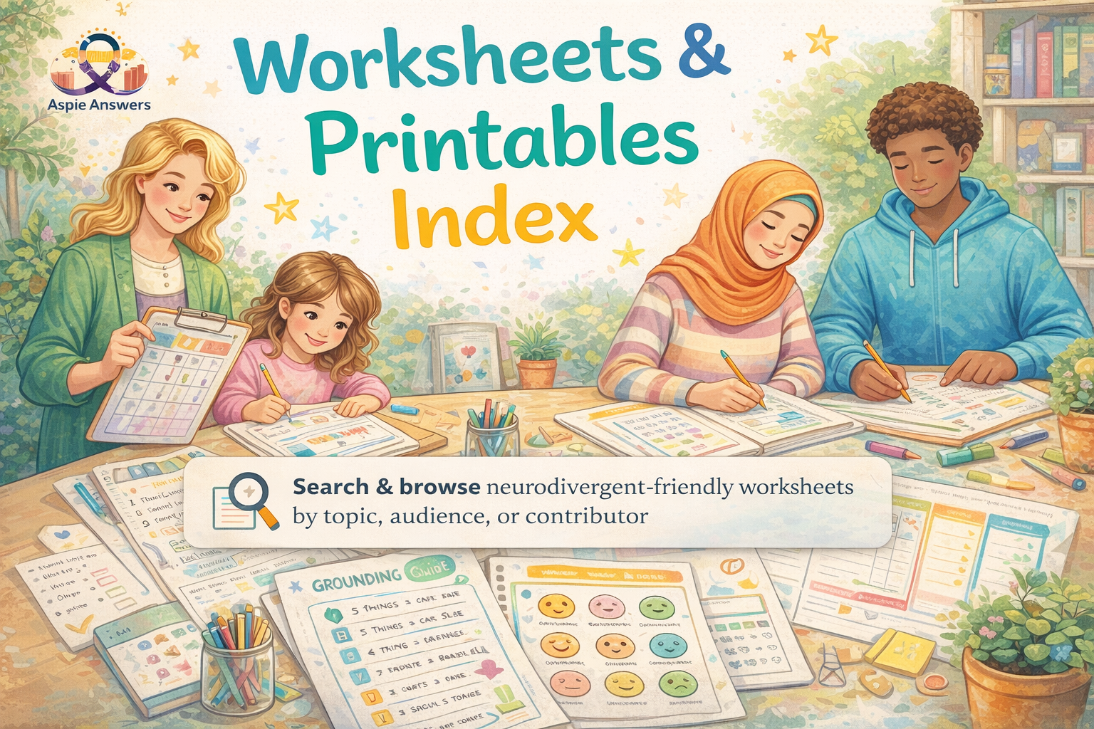 Worksheets & Printables Index banner