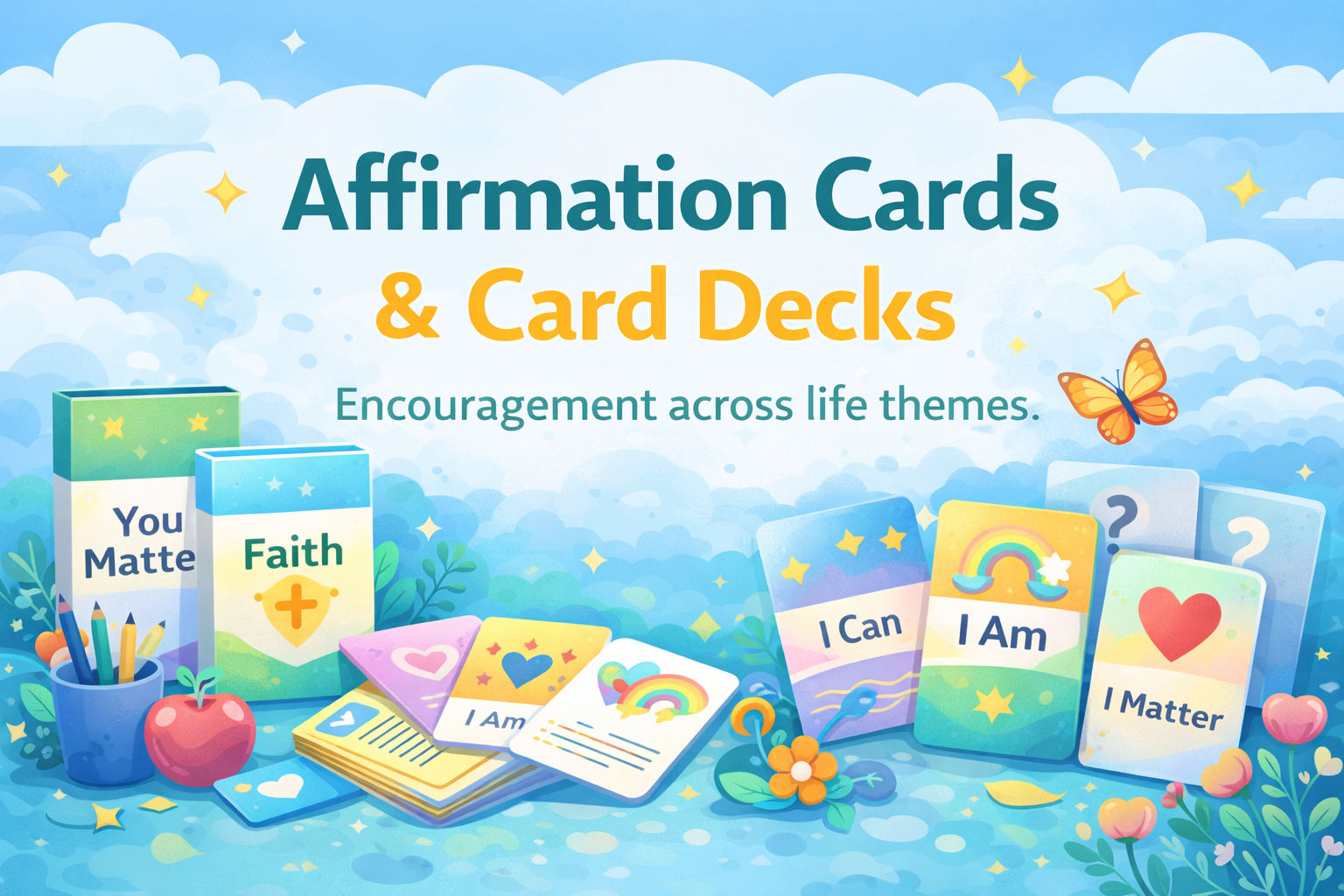 Affirmation cards and supportive decks for confidence, identity and everyday encouragement