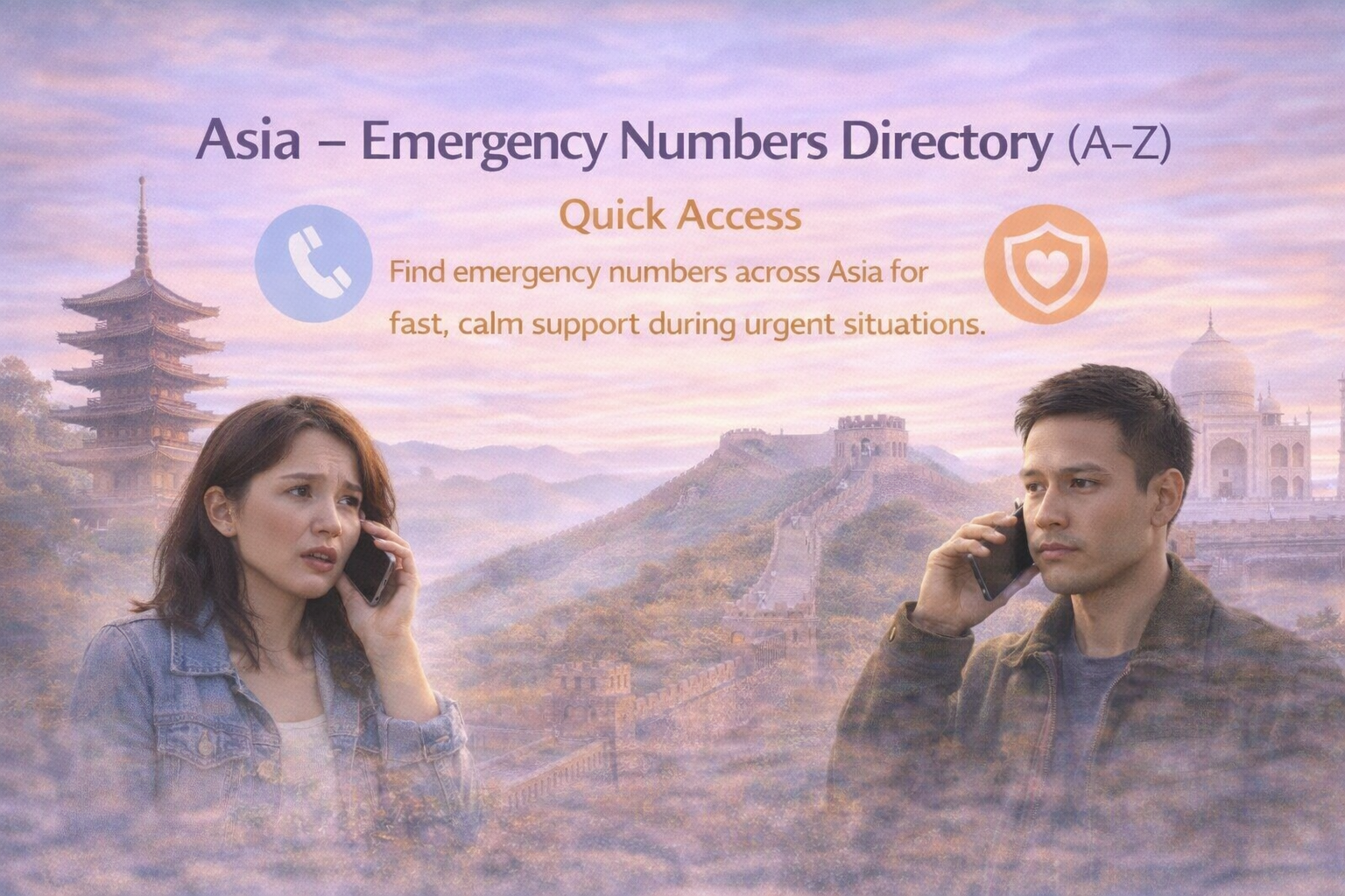 Asia – Emergency Directory A–Z (Quick Access) banner