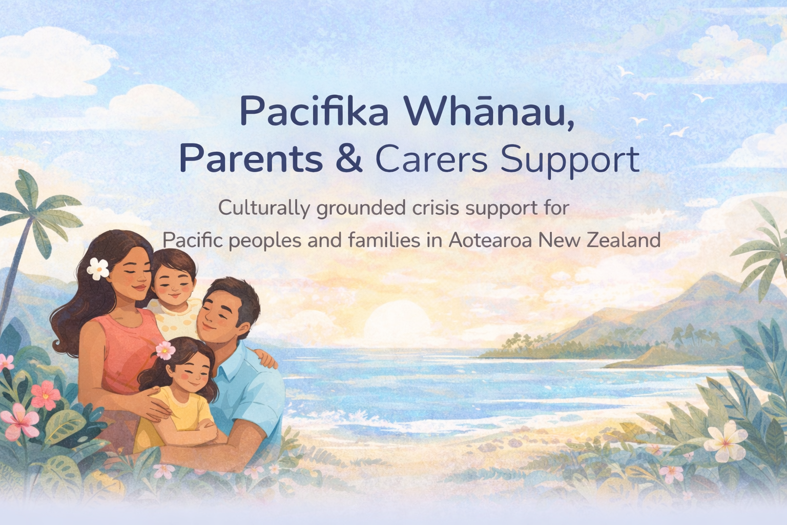 Pacifika Whānau, Parents and Carers Support banner