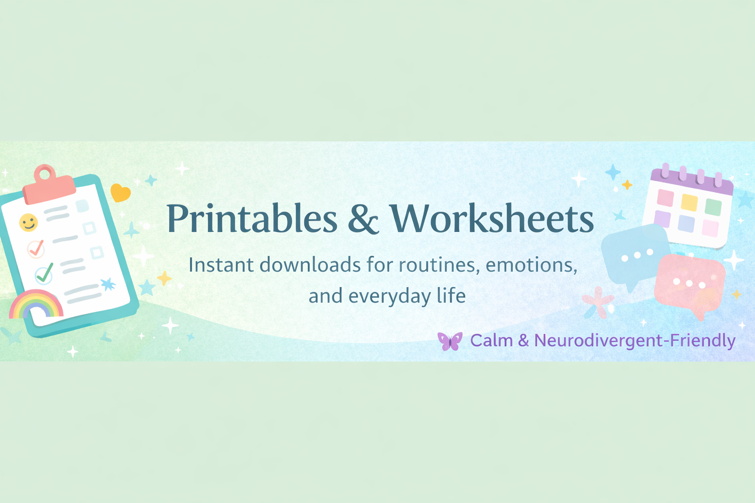 Printables and Worksheets – Instant downloads for routines, emotions and everyday life