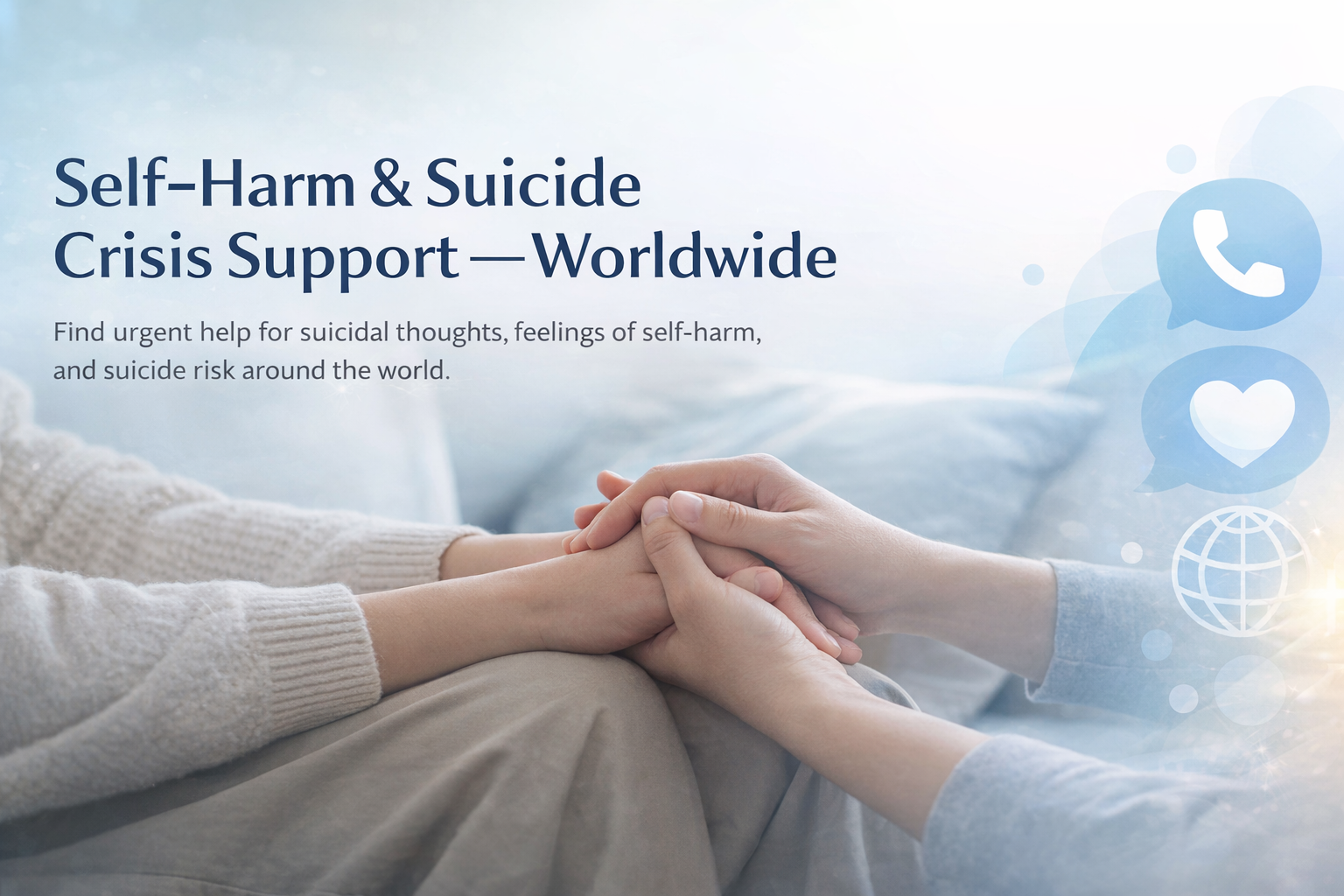 Self-Harm and Suicide Crisis Support Worldwide