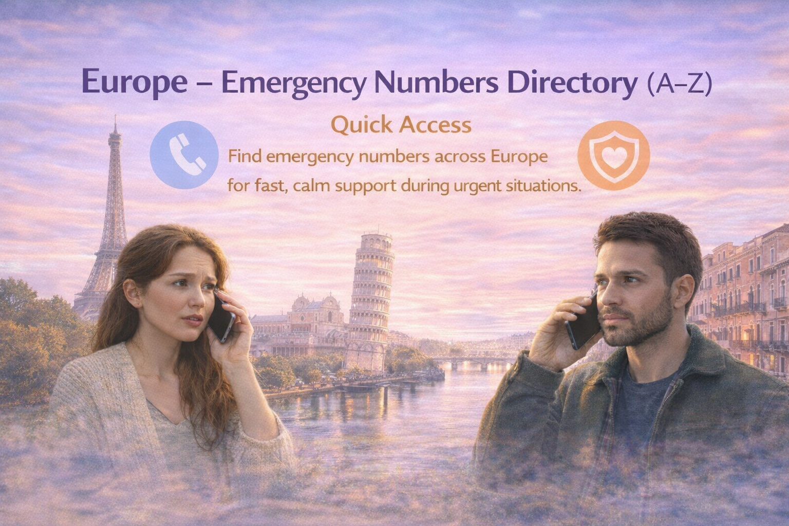 Europe – Emergency Directory Numbers A–Z | Quick Access banner