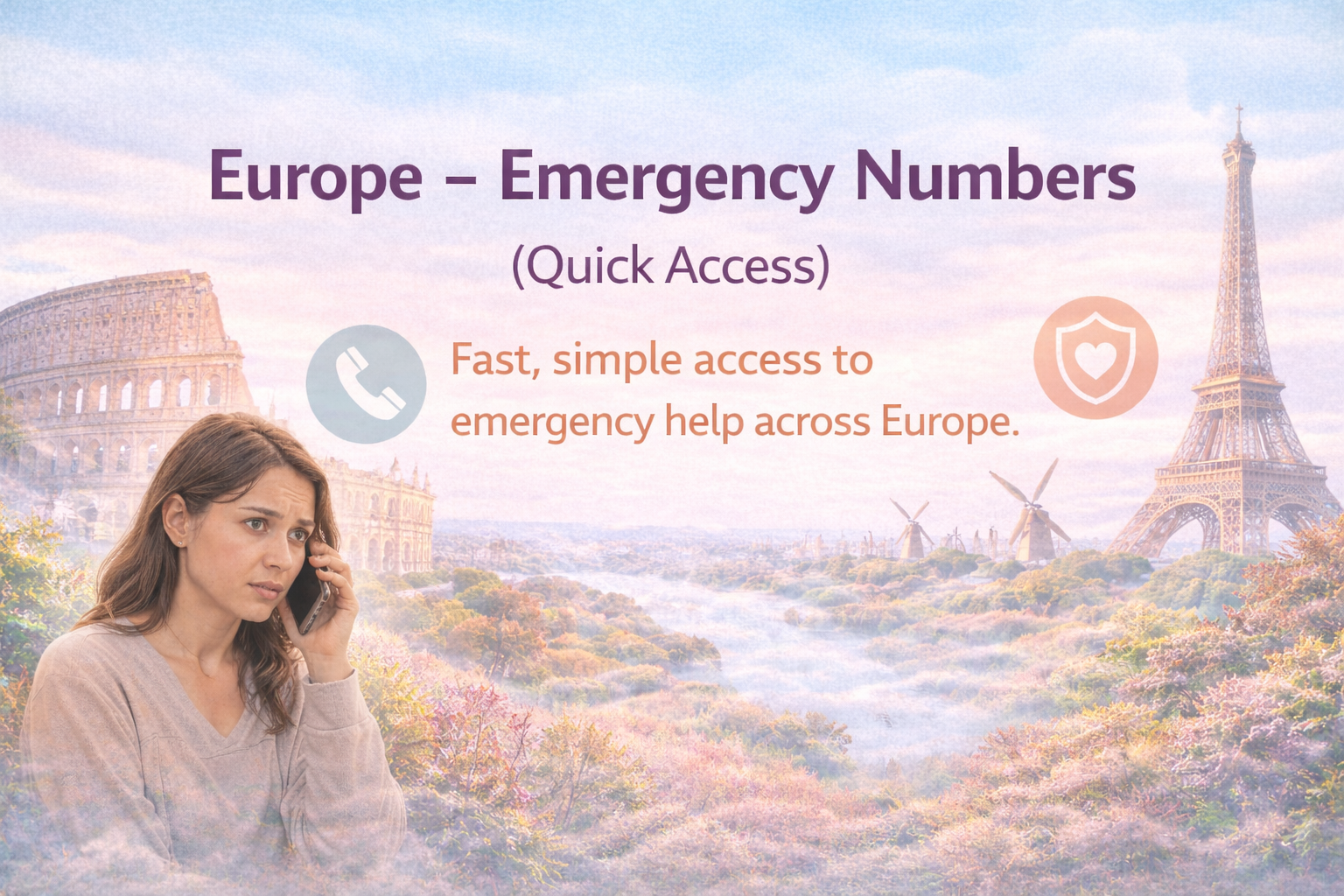 Europe Emergency Numbers (Quick Access) banner - Aspie Answers