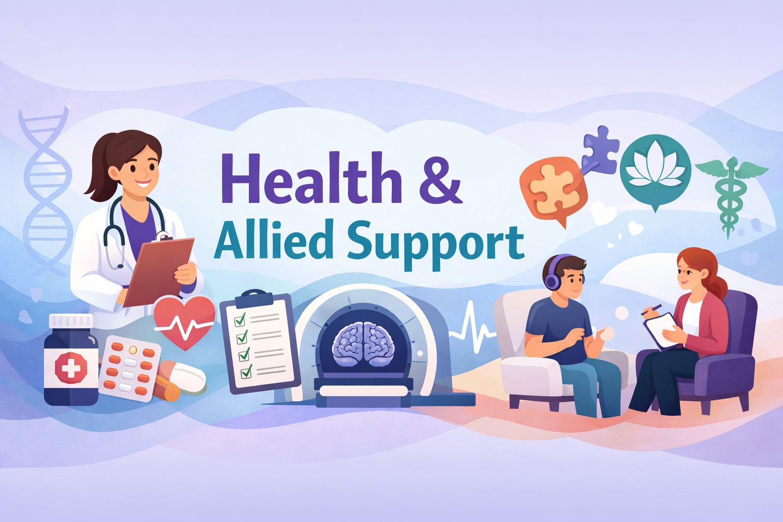 Health & Allied Support — accessing healthcare, therapy, assessments, and allied health services.