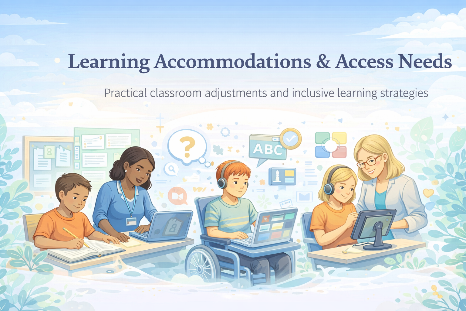Learning Accommodations & Access Needs — banner showing inclusive learning supports for diverse learners.
