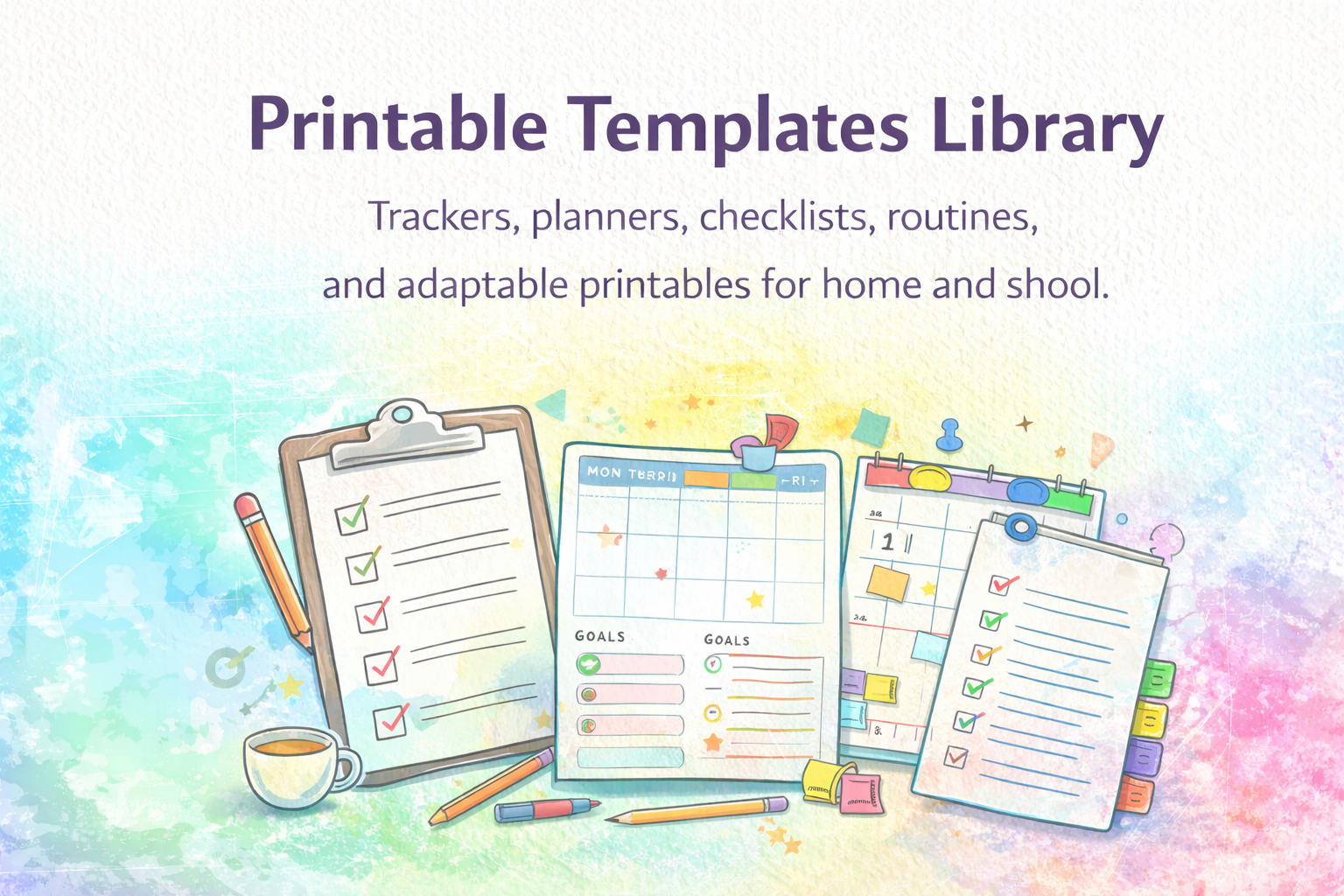 Printable Templates Library banner