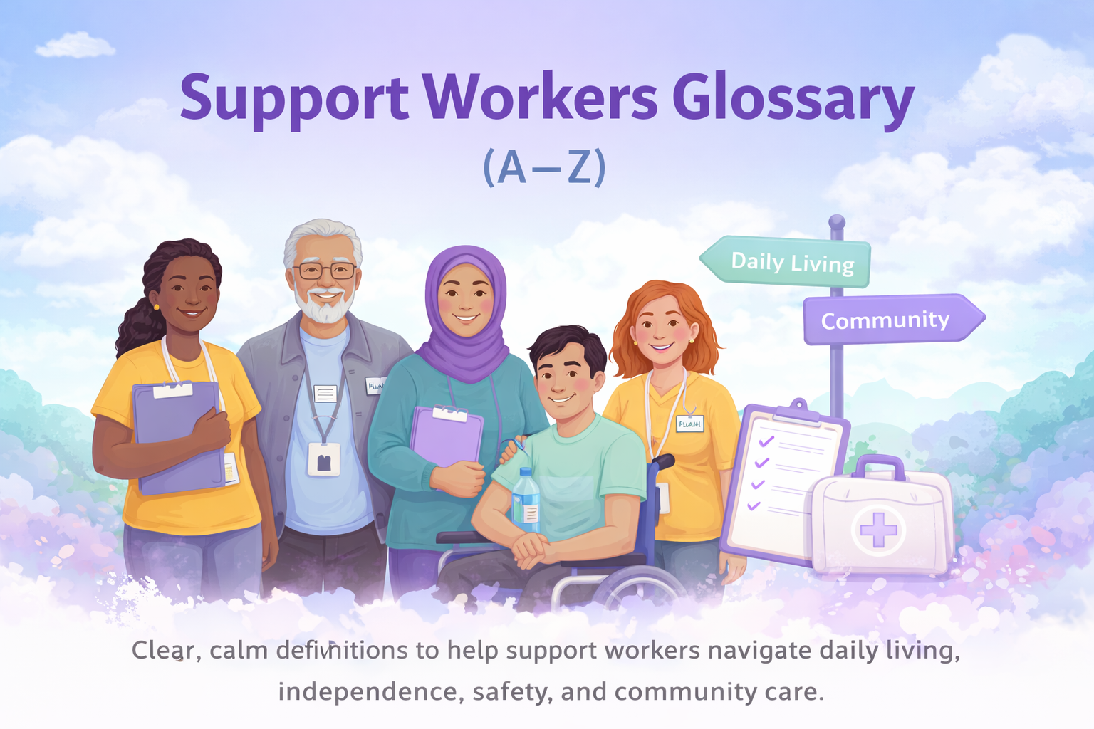 Support Workers Glossary A–Z banner