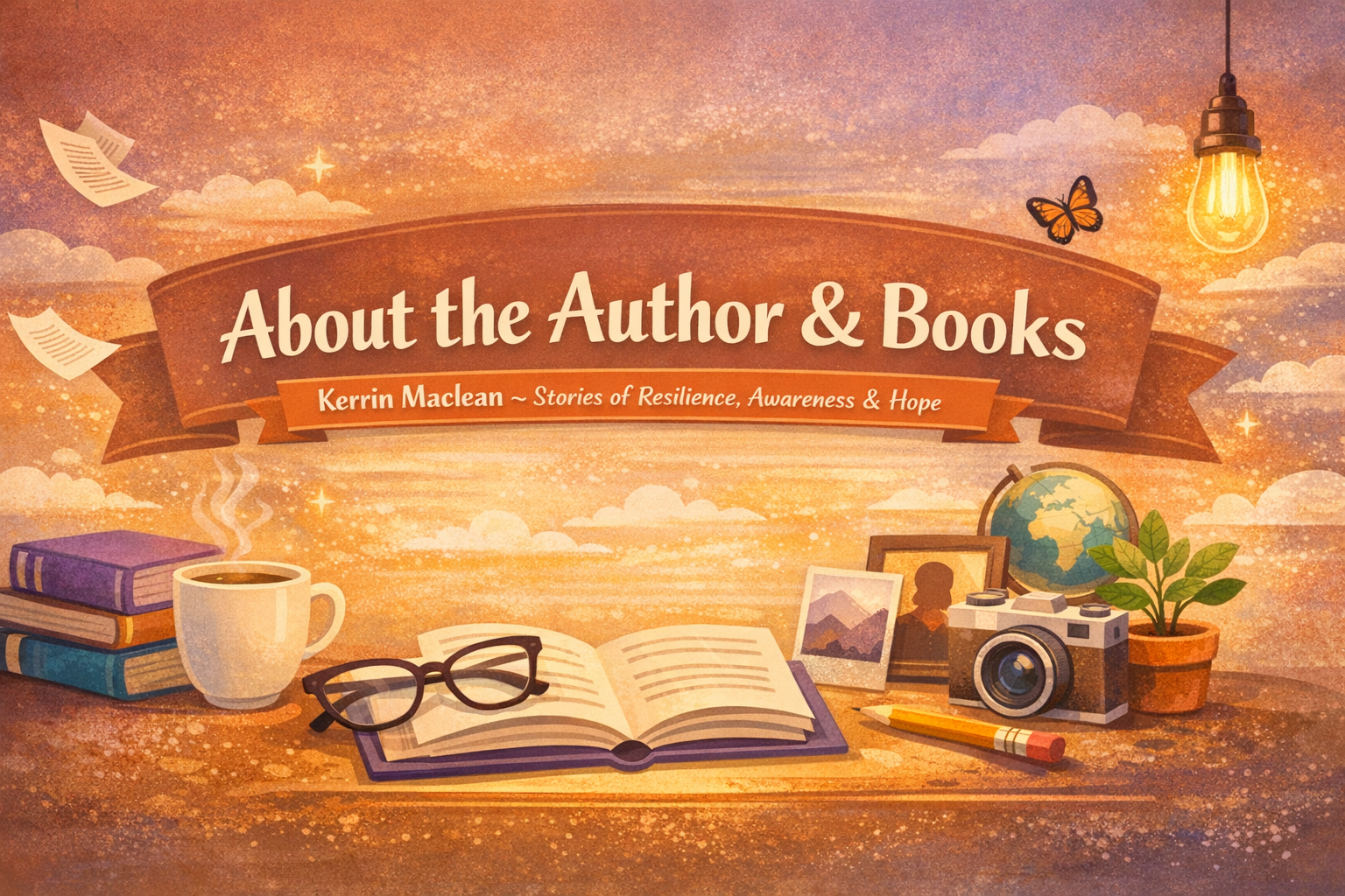 About the author and books banner