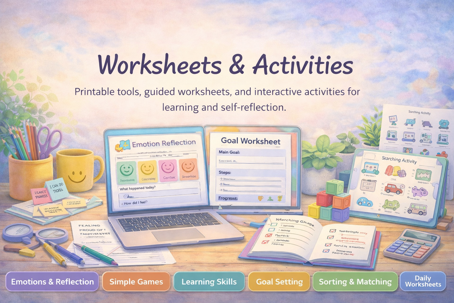 Worksheets and Activities banner