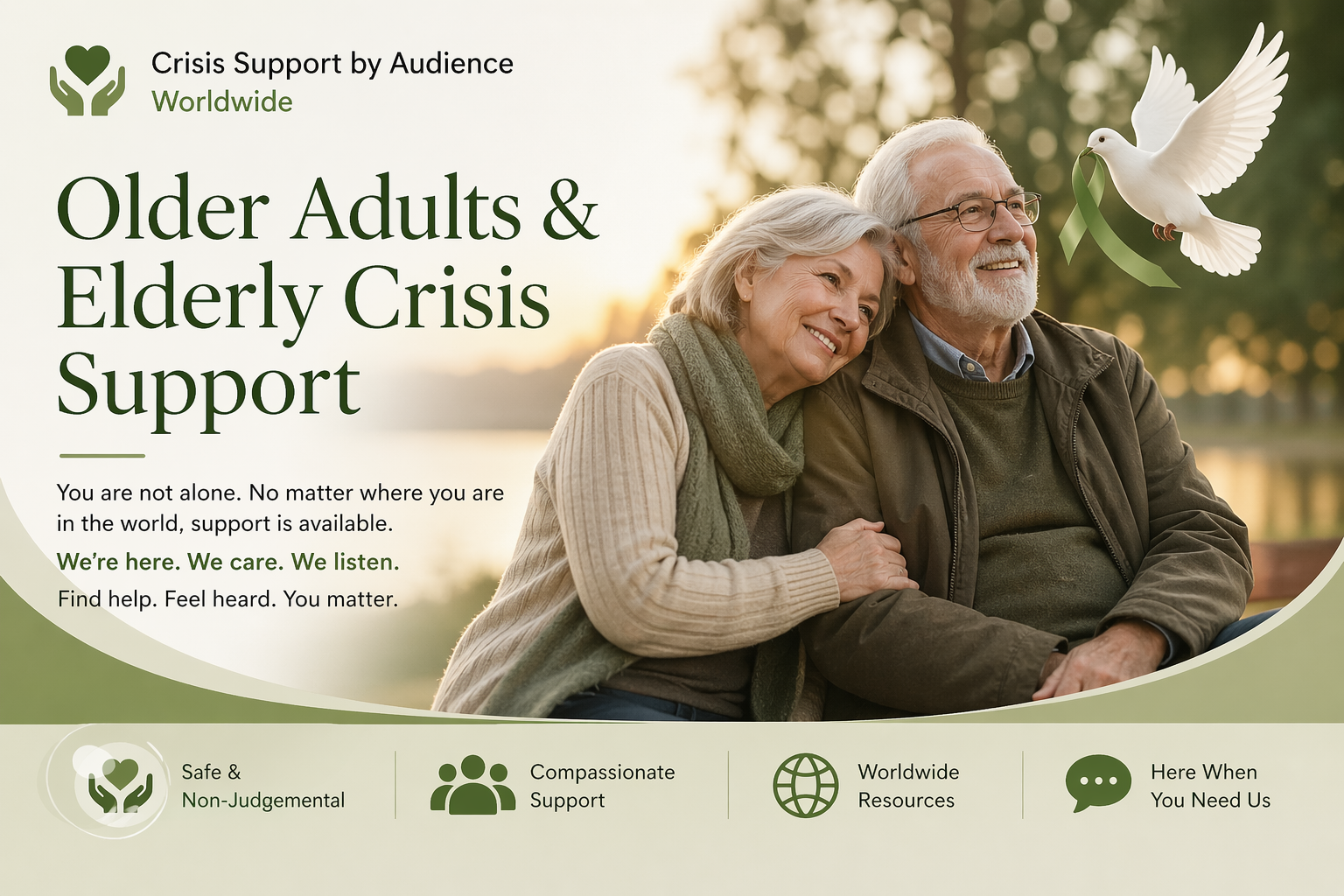 Older adults and elderly crisis support worldwide banner
