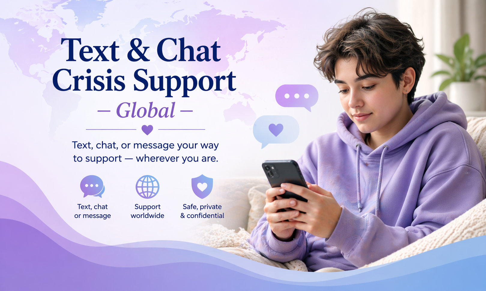 Text and Chat Crisis Support Global banner