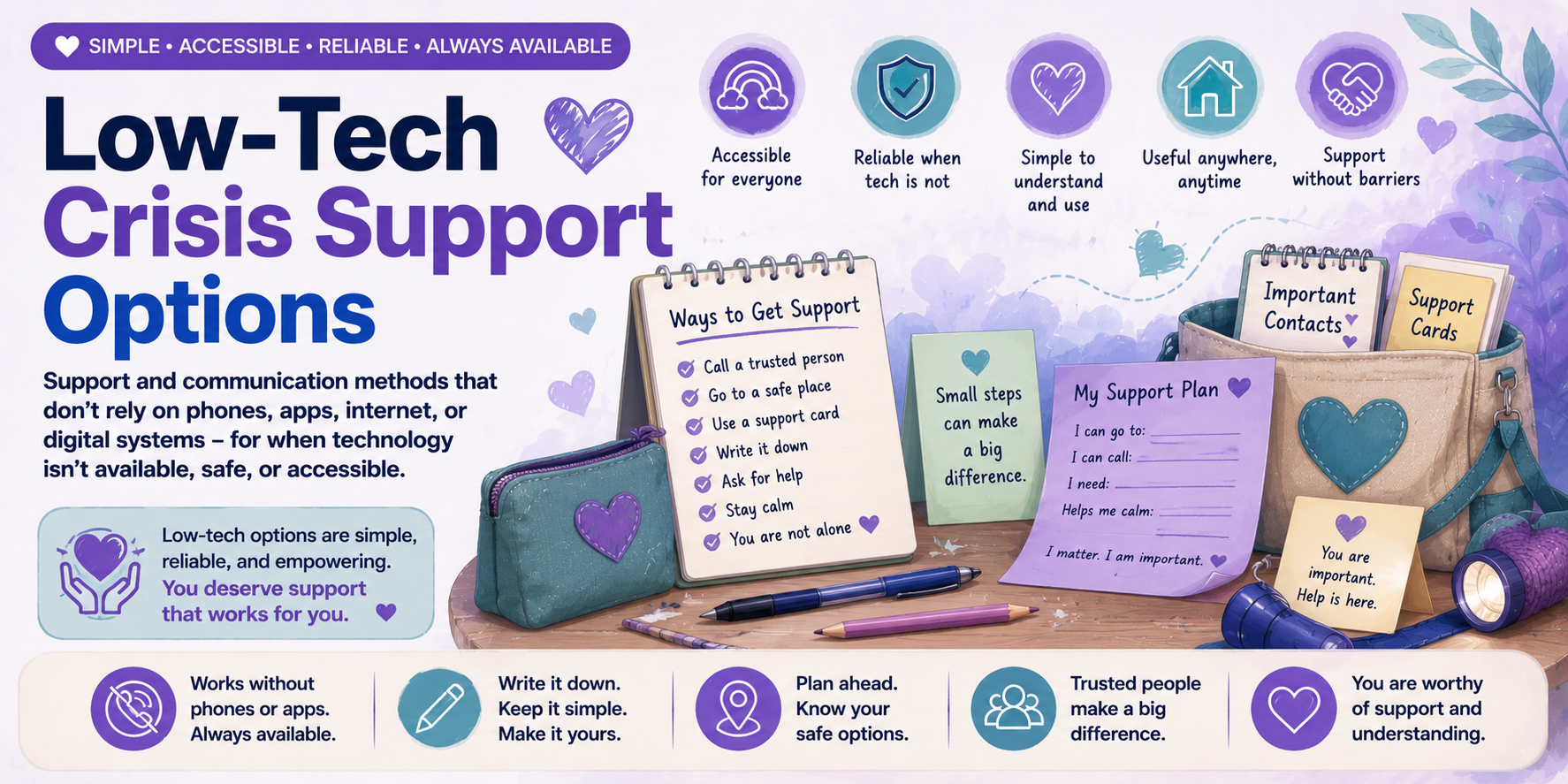 Low-Tech Crisis Support Options Banner
