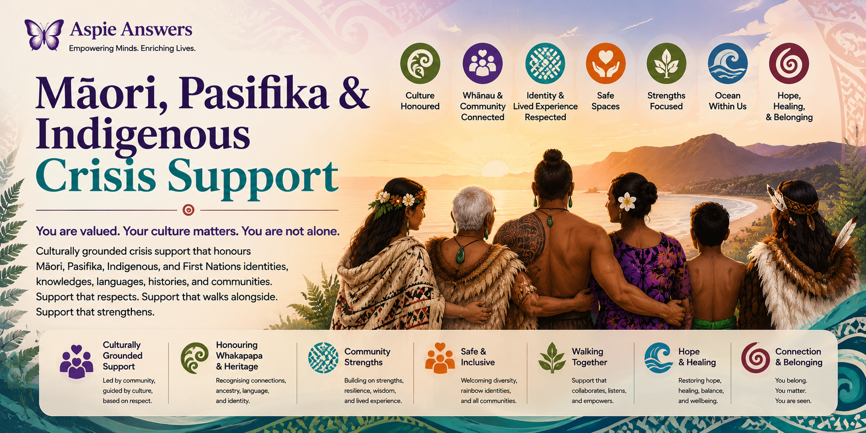 Māori, Pasifika and Indigenous Crisis Support banner