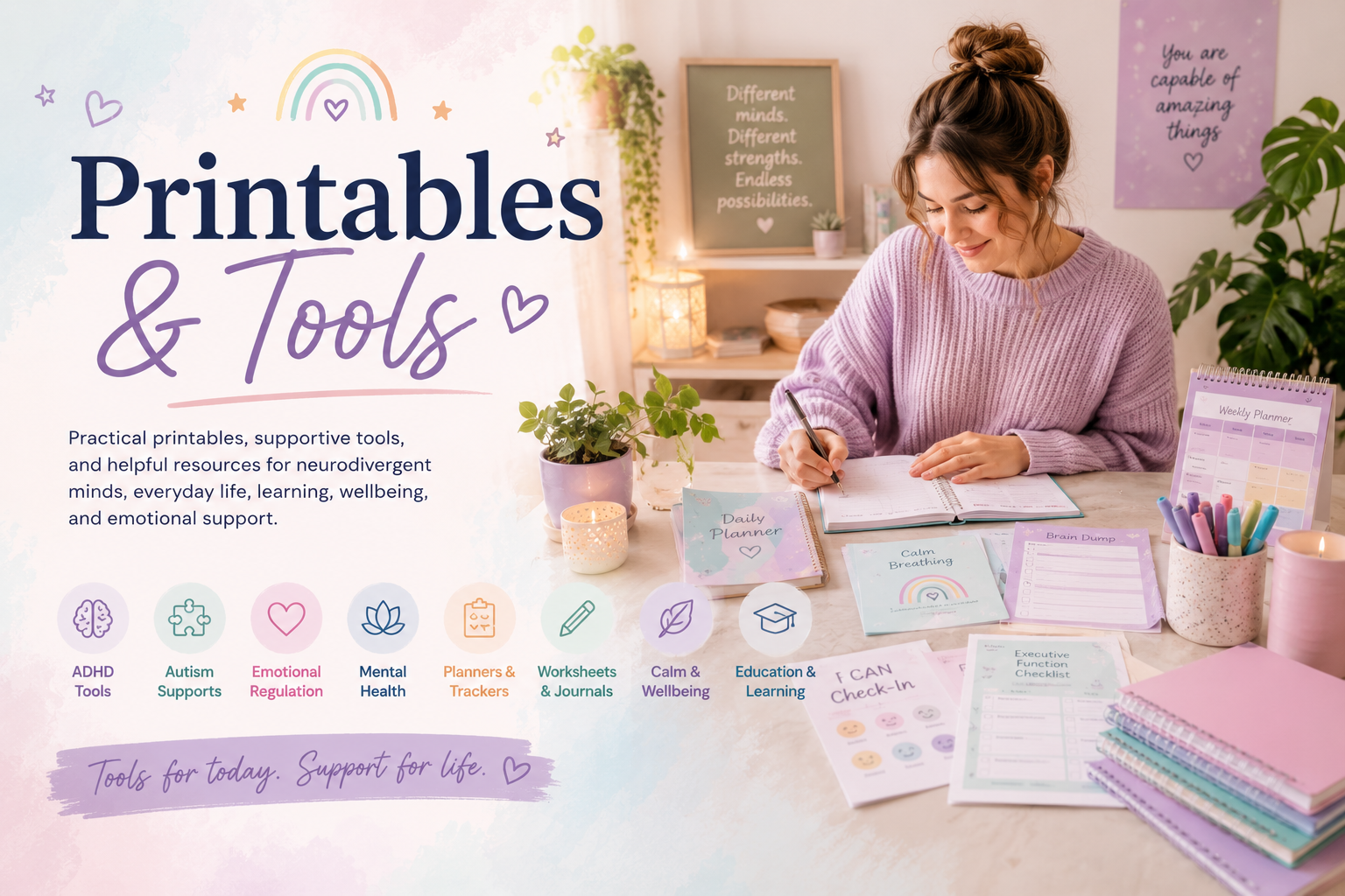 Printables and Tools - practical printables, supportive tools, and helpful resources