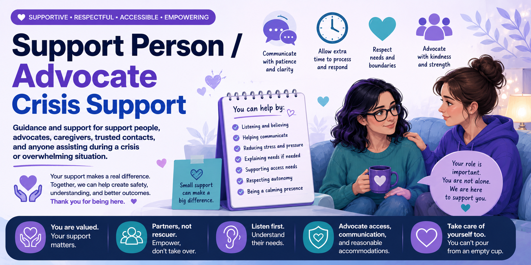 Support Person Advocate Crisis Support Banner