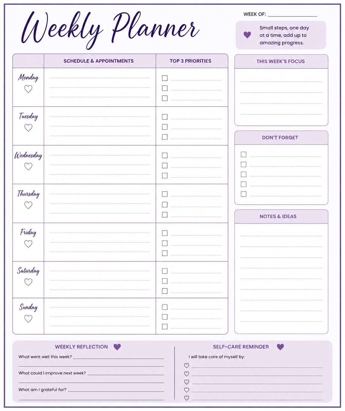 Weekly Planner Classic Edition