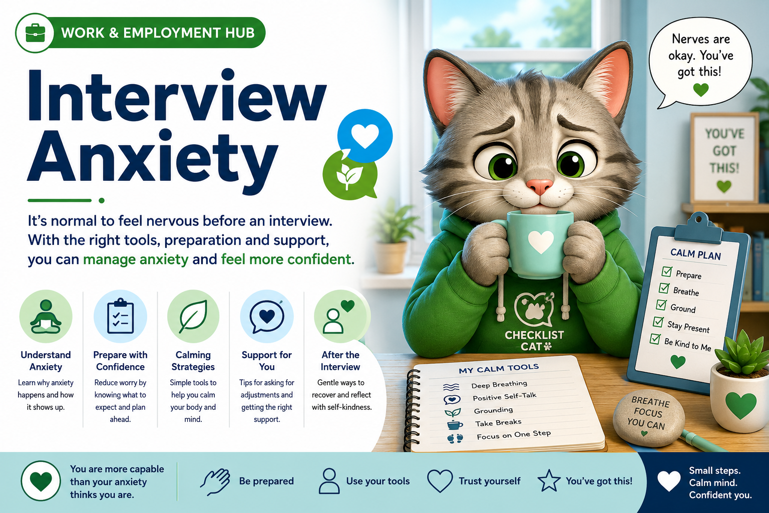 Interview Anxiety — calming, preparation and recovery support for interviews