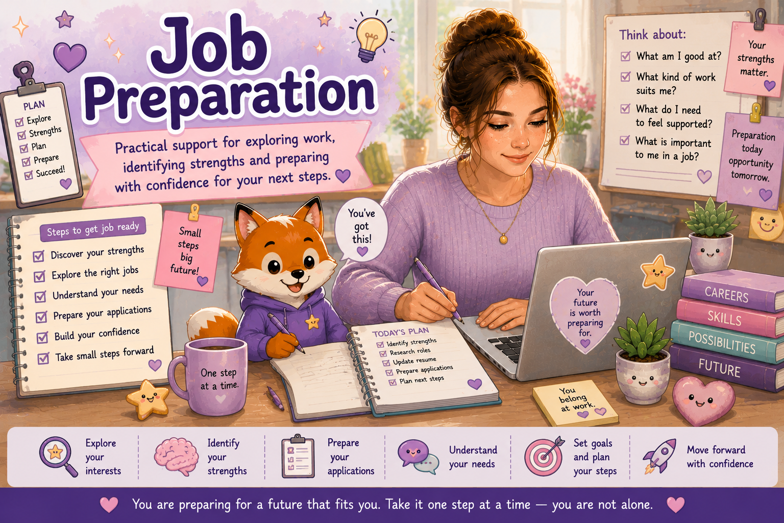 Job Preparation practical neurodivergent-friendly support for exploring work, identifying strengths and preparing for employment