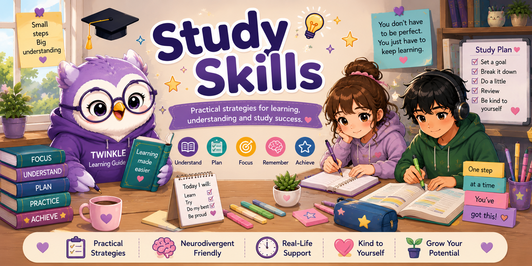 Study Skills practical strategies for learning, understanding and study success with Twinkle Owl