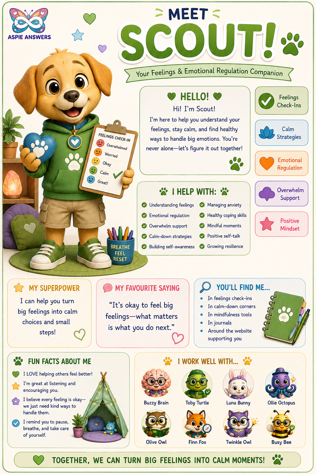 Meet Scout, the feelings & friendship companion.