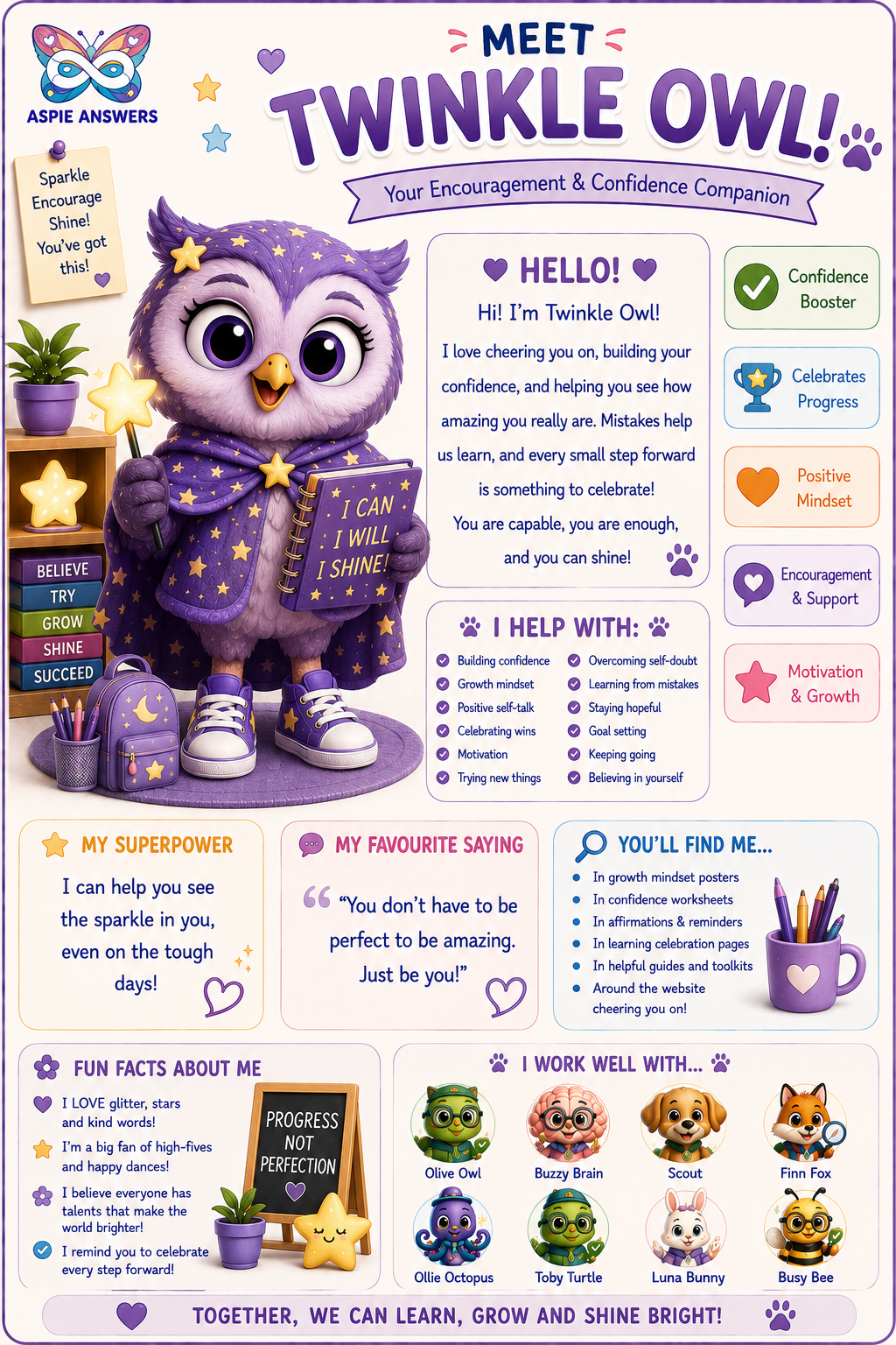 Meet Twinkle Owl, the motivation & progress companion.