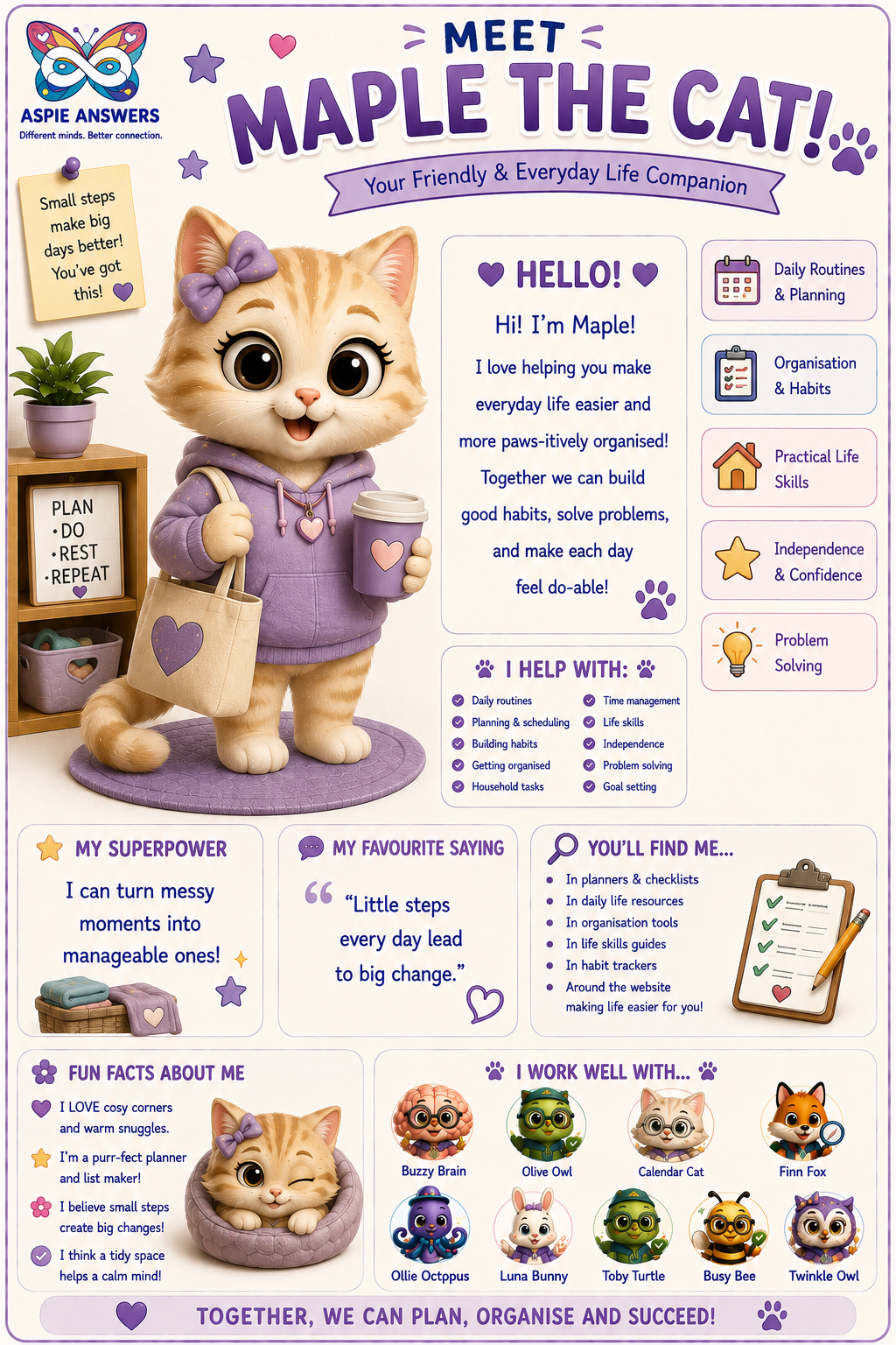 Meet Maple Cat, the self-compassion & confidence companion.