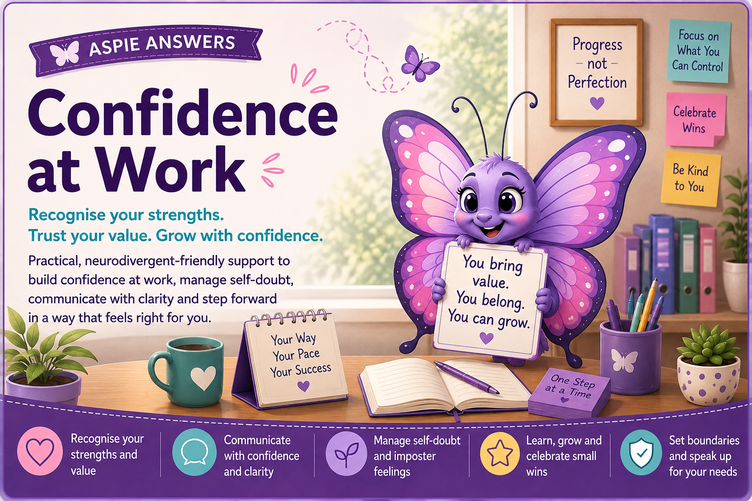 Confidence at Work - practical neurodivergent-friendly workplace confidence support from Aspie Answers