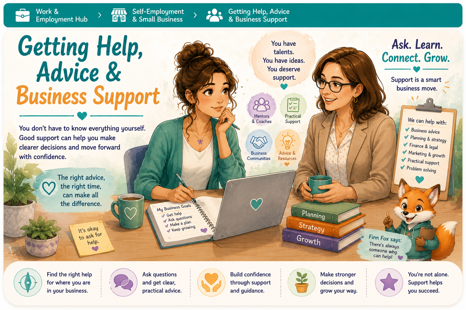 Getting Help, Advice & Business Support — Aspie Answers Work & Employment resource.