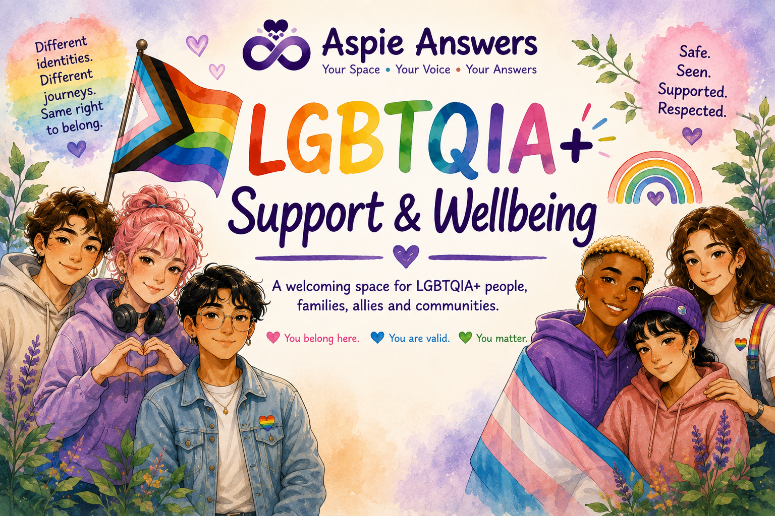 LGBTQIA plus Support and Wellbeing at Aspie Answers
