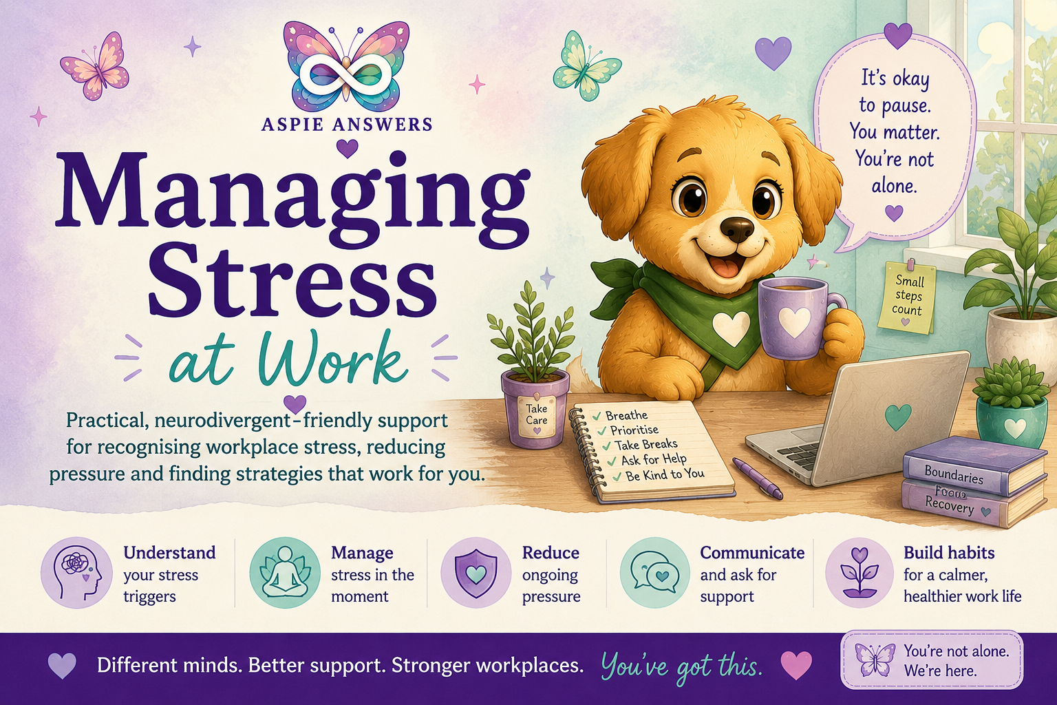Managing Stress at Work - neurodivergent-friendly workplace stress support from Aspie Answers