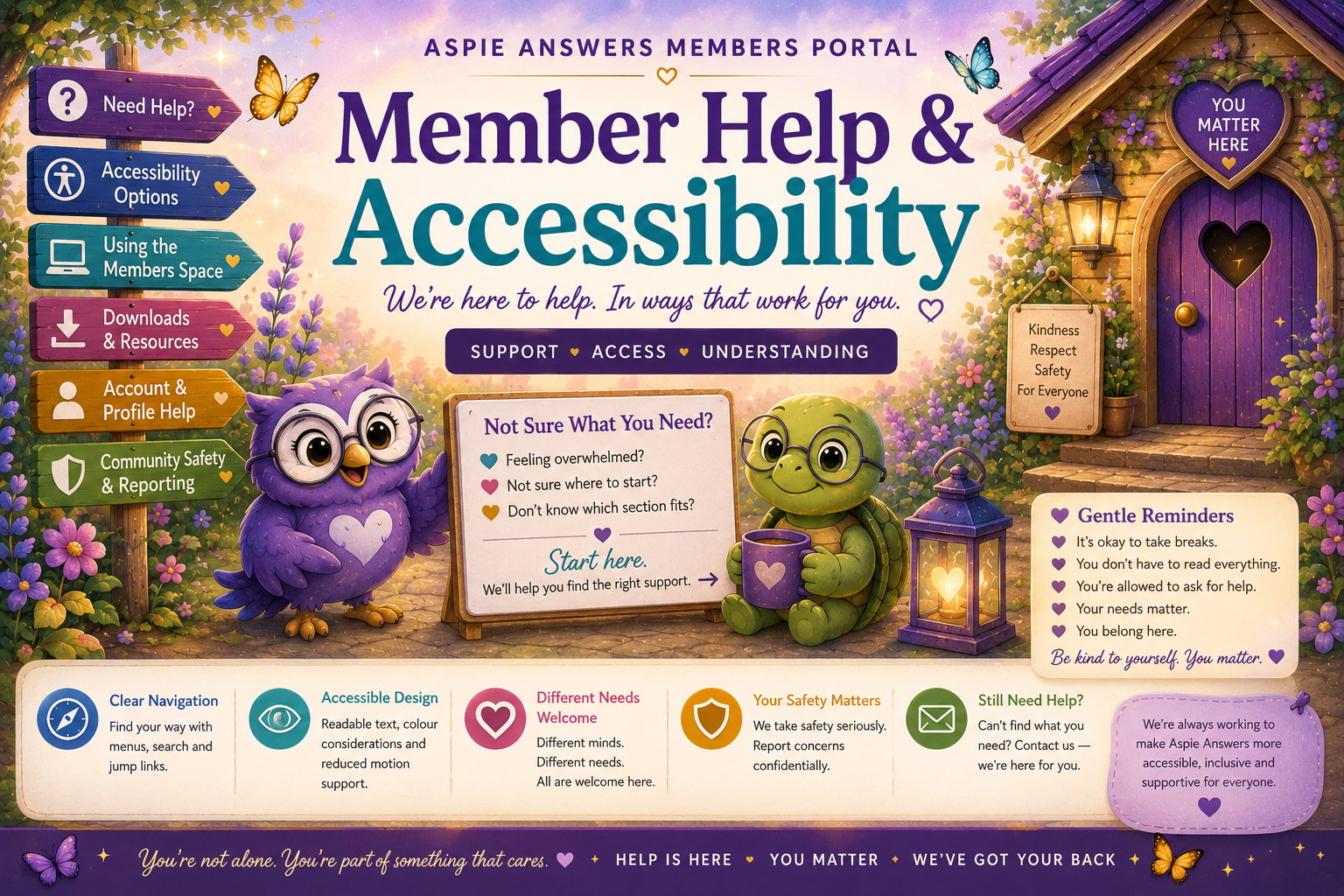Member Help and Accessibility — Aspie Answers Members Portal