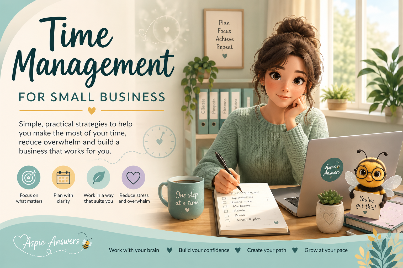 Time Management for Small Business – practical strategies to manage time, reduce overwhelm and build a business that works for you.
